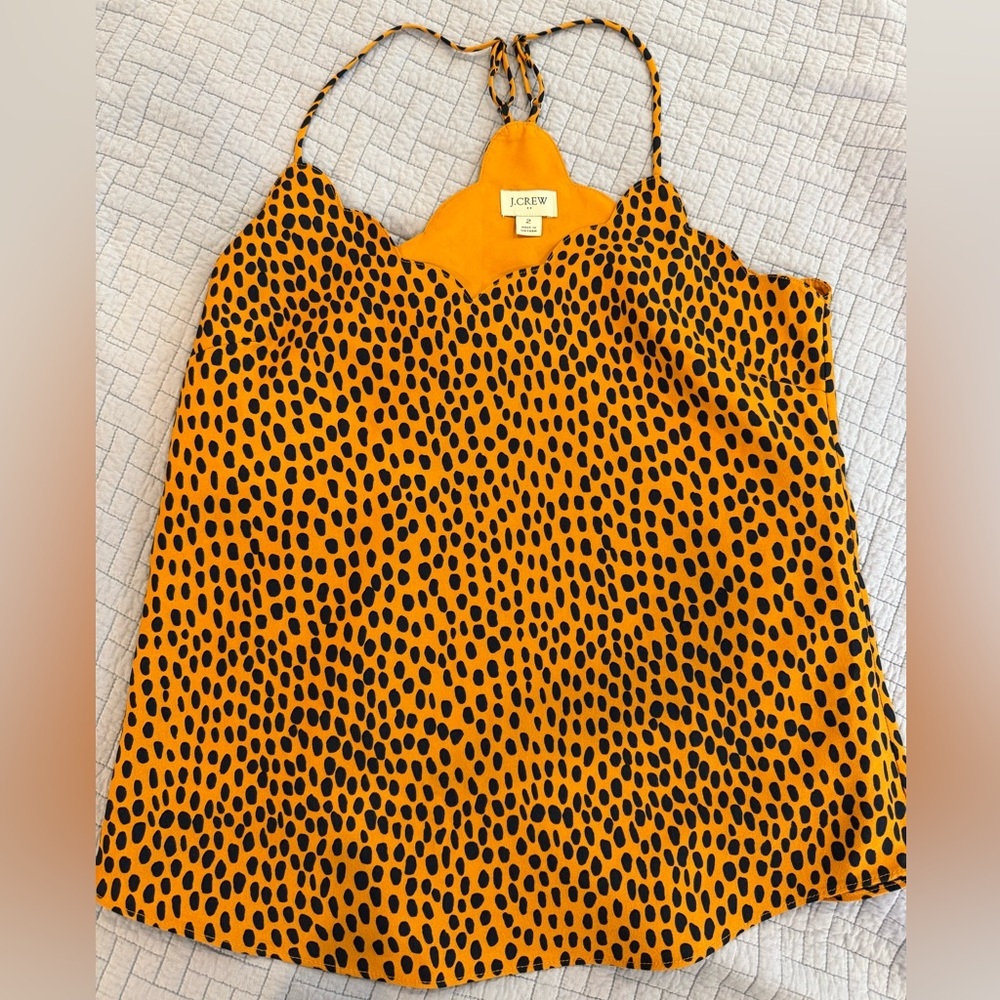 J.CREW Leopard scalloped cami top SIZE 2